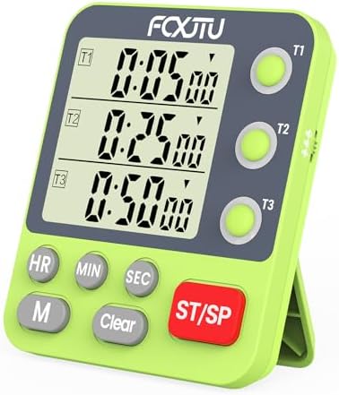 Digital Dual Kitchen Timer, 3-Channel Independent Countdown Timer