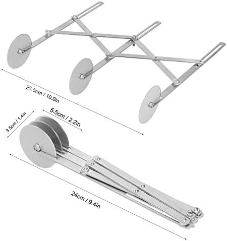 3 Wheel Pizza Slicer, Stainless Steel Pizza Cutter Dough Bread Pastry Cutter, Multi-Round Dough Cutter Roller, Kitchen Baking Tool
