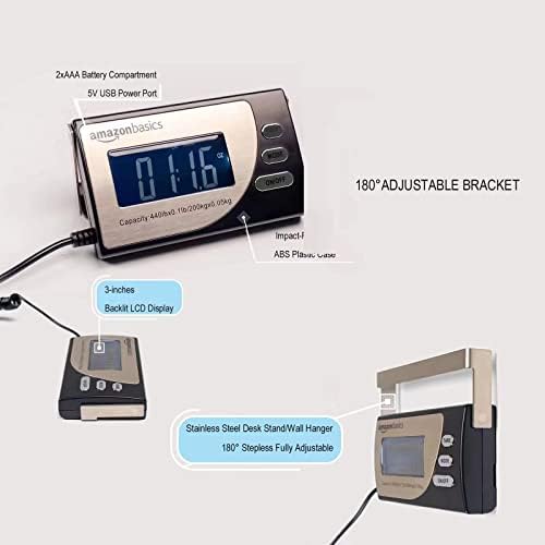 Amazon Basics Digital Shipping Postal Scale with Tare Function, Heavy Duty Weighing Platform, 660 lb Capacity, 1 Ounce Readability, Portable, Black