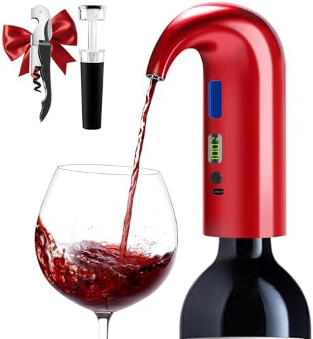 Electric Wine Aerator,Decanter,Whisky Dispenser,Pourer - Red