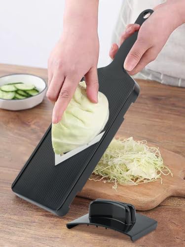 Mandoline Slicer for Kitchen, Multifunctional V-Blade Vegetable Mandoline Slicer with Hand Holder Handheld Potato Cucumber Cabbage Shredder Food Slicer- for Potatoes, Onion