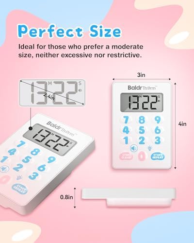 Digital Kitchen Timer, Waterproof Magnetic Countdown Timer with Alarm(Cute)