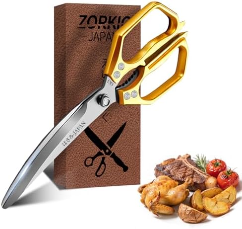 Kitchen Scissors - Kitchen Shears for Food, Sharp Meat Cutting Scissor, Heavy Duty Poultry Shear for Food, Japan Cooking Scissors, Chicken Shears Gifts for Men Women