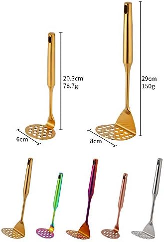 Stainless Steel Potato Masher for Non-Stick, Sturdy and Durable Whole Shaped Food Masher Hand Kitchen Aid, Avocado Masher Kitchen Tool Dishwasher Safe (2 Pcs)