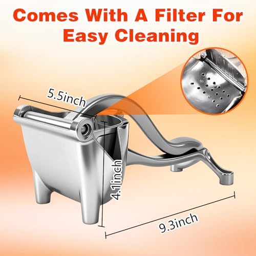 Fresh Fruit Juice Extractor,2026 Upgraded Aluminum Alloy Fresh Fruit Juice Extractor, Hand Press Juicer with Ergonomic Grip,Lemon Juicers,Easy to Clean Efficient Extraction of Citrus
