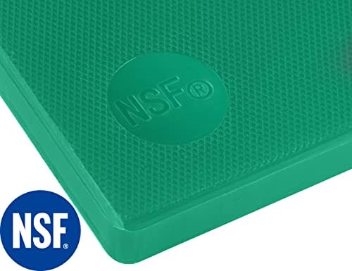 CURTA Cutting Boards for Kitchen, 20" x 14" x 0.5" Green Color Coded Plastic Chopping Board with Anti Slip Surface Dishwasher Safe