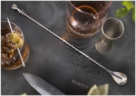 Venym by Barfly, 13 1/4" Bar Spoon with Cobra End, Stainless Steel