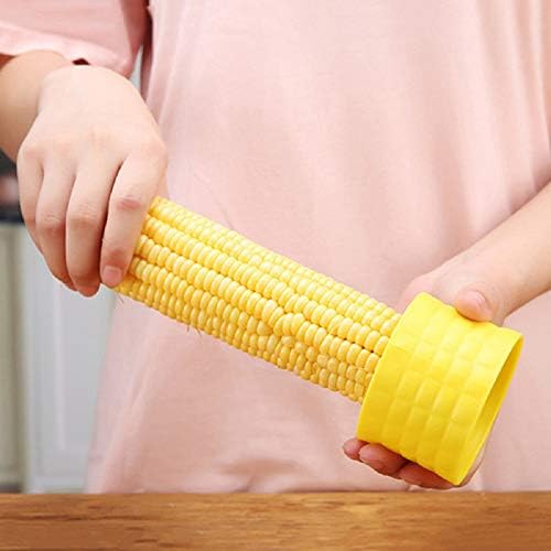 Mayata 2pcs Manual Portable Mini Circular Corn Shaver Threshing Stainless Steel Yellow Corn Stripper Peeler Home Vegetable Tools