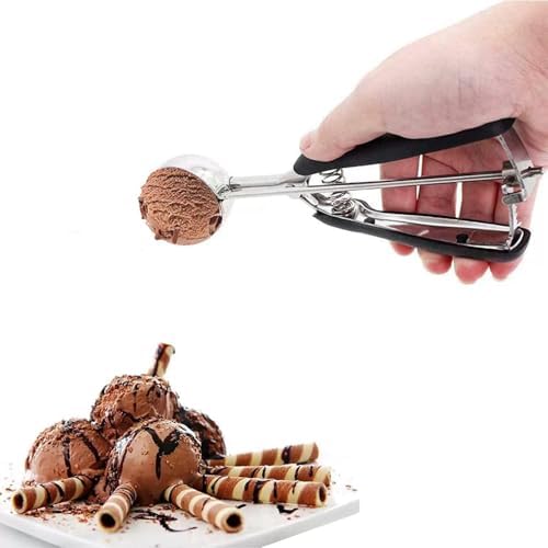 Cookie Scoop Set, Cookie Scoops for Baking Set of 3, Cookie Dough Scoop, 1 Tablespoon/ 2 Tablespoon/ 3 Tablespoon, Red/Black/Mint Handle, For Cookie, Cupcake, Muffin, Ice Cream,Truffles