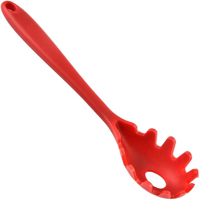 Silicone Spaghetti Server, Silicone Pasta Fork, Non-Stick Spaghetti Spoon - 28.5cm Length - Red 1