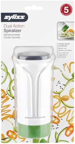 Zyliss Spiralizer - Vegetable Spiralizer & Slicer - Kitchen Tool & Gadget for Cooking - Manual Vegetable Slicer - Dishwasher Safe - White/Green
