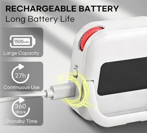 Visual Digital Timer, Large Color Display & Rechargeable, Magnetic Back & Silent Mode, 12 Hours Countdown/Up Stopwatch Timer for ADHD, Kids, Classroom, Kitchen, Work Productivity (White)