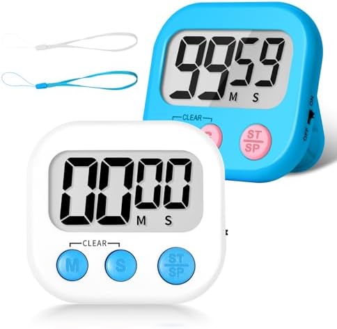 ZILLEEN Classroom Timer for Kids Teachers 2 Pack Digital Timers Blue White