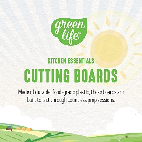 GreenLife Cutting Board Set 8x12" & 10x14", Extra Durable, Meal Prep, Non-Slip, Grip Handles, Crack Resistant, Dishwasher Safe, Reversible, Versatile Kitchen Essentials, Red