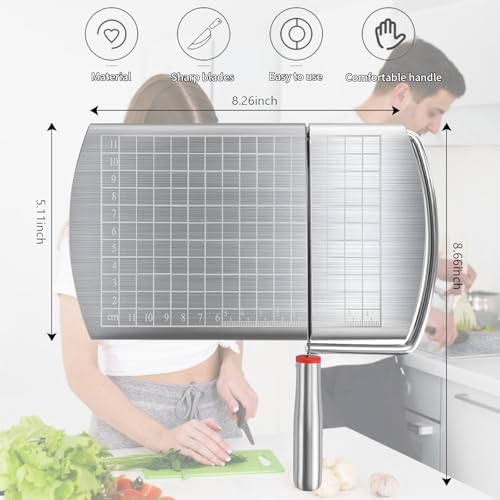 Cheese Slicer,Stainless Steel Cheese Cutter,Multipurpose Cheese Slicers with Grid Scale and Anti Slip Rubber Pads for cutting Cheese,Butter,Sausages,Bread