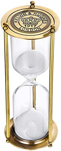 Vintage Sand Timer,30 Minute Hourglass,Antique Brass Sand Clock,Sand Watch 30 Min,Antiguo Reloj De Arena 30 Minuto,Metal Unique Sandglass for Gifts Games Kitchen Home Office Decoration