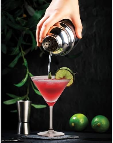 HIC Bar Cocktail Shaker, 18/8 Stainless Steel, Mirror Finish, 3-Piece Set, Holds 18-Ounces