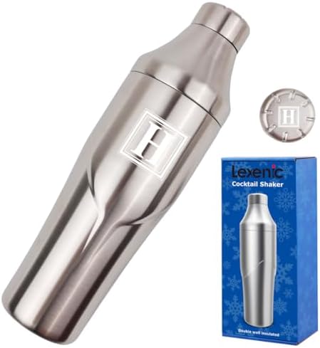 Lexenic 24oz Double Wall Vacuum Insulated Cocktail Shaker-H