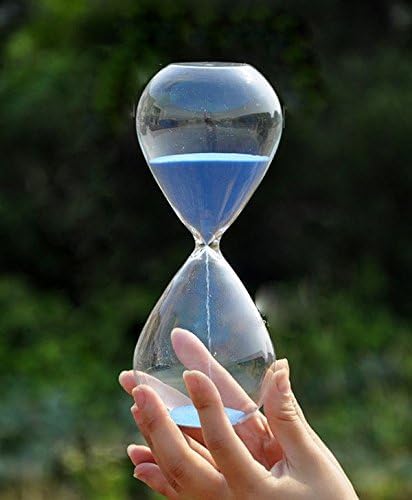 GracesDawn Transparent Glass Hourglass Sand Timer 60 Minutes with (Blue)