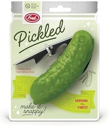 Genuine Fred PICKLED Corkscrew, Multi,function bar tool, Double,hinged lever corkscrew and foli cutter, Great gift