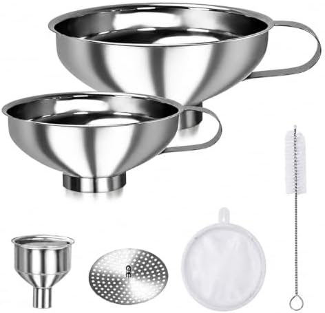 Stainless Steel Funnel Set, Wide Mouth Canning Funnel, Kitchen Funnels