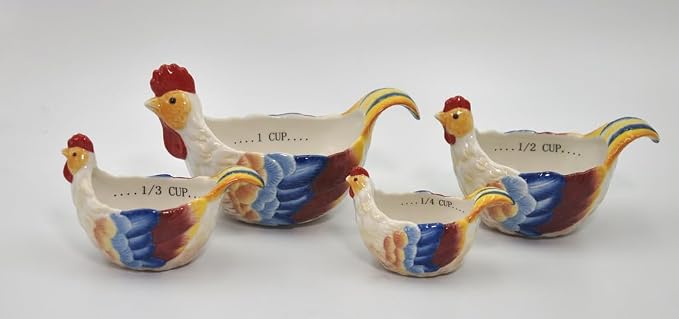 Cosmos Gifts 31983 Blue Rooster Measuring Cups