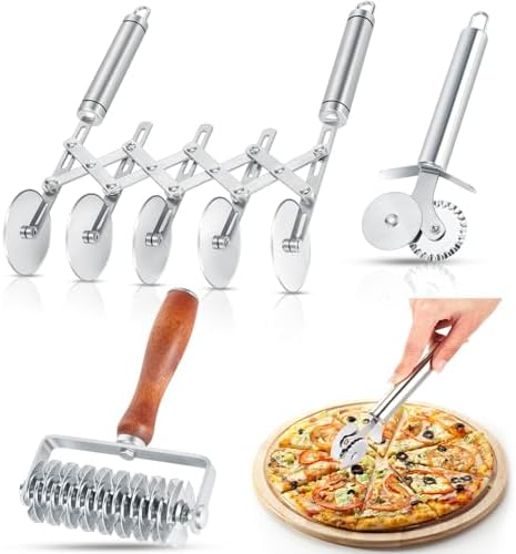 Gisafai 3 Pcs Pastry Cutter Set for Christmas Kitchen Pizza Noodle Pasta