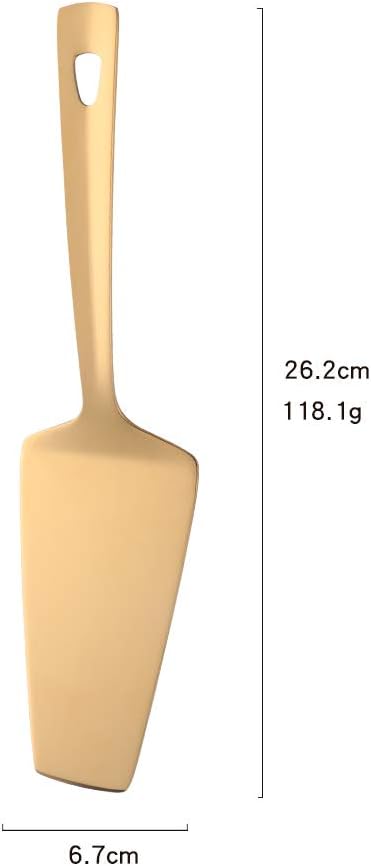 6 Pcs Gold Cake Server, Stainless Steel Titanium Plated Pizza Spatula Professional Shovel Server For Cake/Pie/Pizza, Dishwasher Safe(10.3 inches/26.2cm)