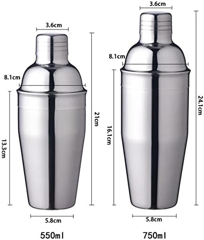 Cocktail Shaker Set, Silver, 550ml, 5pcs