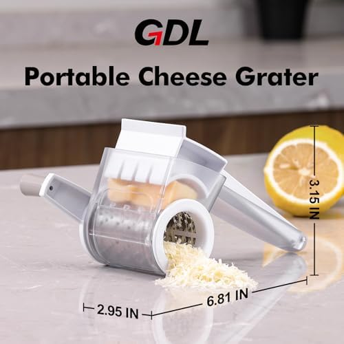 GDL Rotary Parmesan cheese Grater, Cheese Grater Shredder Hand Crank