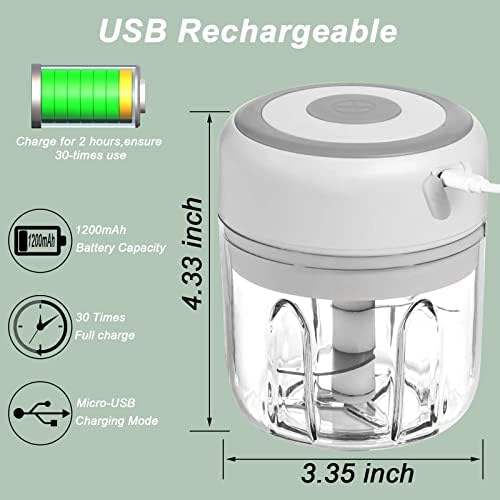 Electric Garlic Chopper, 250ML Vegetable Chopper, Food Chopper