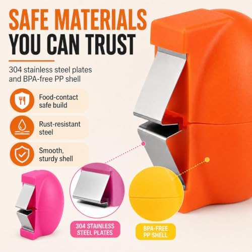 Egg Shell Opener Cracker Tool, Hard Boiled Peeler, Stainless Steel Eggs Cutter Breaker Cracking Eggshell, 2026 Upgraded Little Handheld Raw Separator Kitchen Gadgets, Easy to Use (Orange)