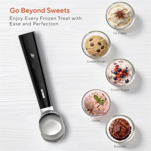 Quetlo Rechargeable Heated Ice Cream Scoop with LED Display 3 Modes Gifts