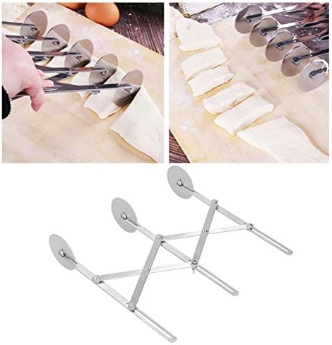 Pasta Cutter, Multi Wheel Stainless Steel Expandable Pizza Slicer Multi-round Dough Divider for Kitchen Baking Tool(3 Wheel)