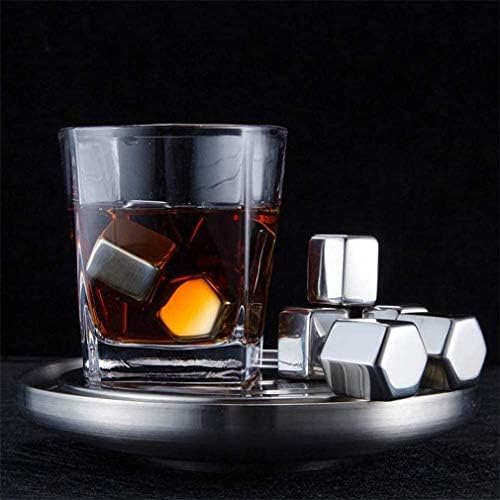 Stainless Steel Hexagon Shaped Whiskey Stones Set Reusable Chilling Rocks Ice Stones Gift for Whiskey Lovers