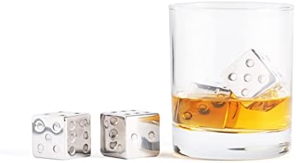 Outset Stainless Steel Whiskey Stone Set, 4 Dice Chillers