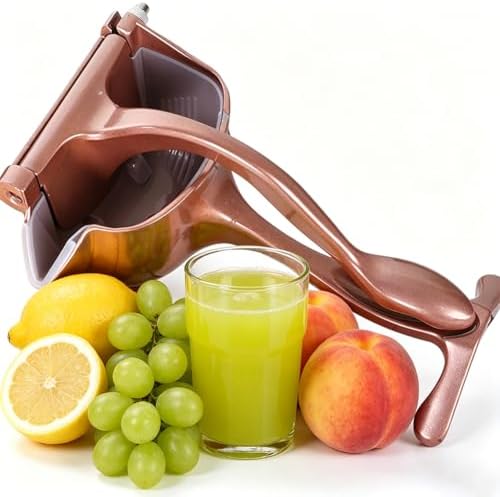 Hand Juicer Stainless Steel, Manual Lemon Squeezer for Orange 304 Stainless Steel Aluminum Alloy, Lime, Grapefruit Non-Slip Grip, Easy to Clean Hand Press Juice Extractor (cerise)
