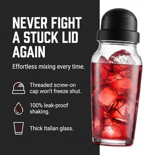 Godinger Cocktail Shaker, Martini Shaker, Italian Made Glass Bar Shaker, 19oz (Pack of 4)