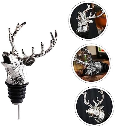 Mikinona 1Pc Creative Deer Head Wine Bottle Pourer Animal Wine Aerator Stopper for Home Parties Bars and Events Unique Wine Pouring Accessory