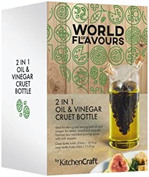 KitchenCraft Italian Glass Dual Oil and Vinegar Dispenser Bottle, Grapes