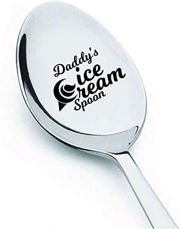 Funny Gifts for Dad | Fathers Day Gift from Daughter Son | Daddy's Ice Cream - Engraved Spoon Gift For Dad | Birthday Christmas Thanksgiving Gifts for Dad Grandpa | Spoon Gift for Ice Cream Lovers