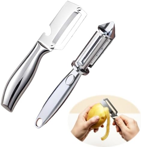 2PCS Multifunctional Stainless Steel Vegetable Peeler for Kitchen