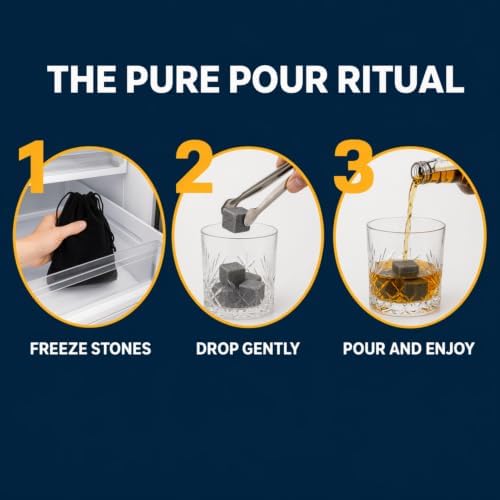 Creative Gifts International Whiskey Stones & Tongs Set | Keepsake Box and Storage Pouch | Reusable Drink Chilling Stones | 9 Stones | Gift Set