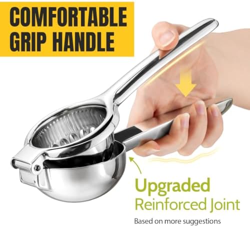 Sopito Heavy Duty Stainless Steel Lemon Squeezer, Easy Squeeze Hand Juicer