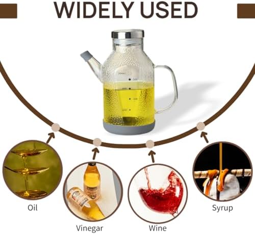 High Borosilicate Glass Oil Bottle,Olive Oil Dispenser for Kitchen