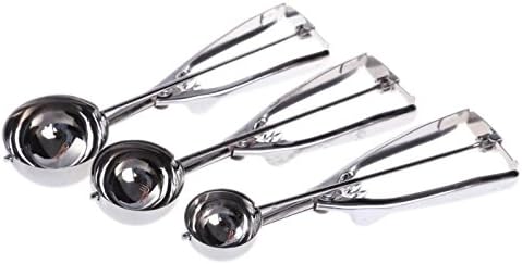 3Pack 4+5+6cm Ice Cream Scoop,Cookie Scoop,Stainless Steel Ice Cream Scooper with Trigger Large-Medium-Small Size for Kitchen Family Ice Cream Cookie Cupcake Muffin Meatbal multipurpose