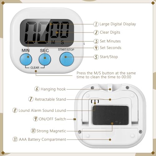 Flutesan 16 Pack Digital Timers for Classroom with Lanyards, Classic Color