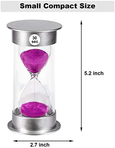 SuLiao Large 30 Sec Sand Timer, Colorful Unbreakable Hourglass, Plastic Purple Sand Watch for Kids Games & Classroom