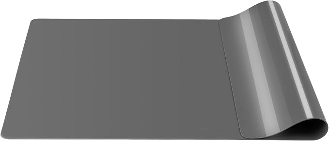 Food-Grade Silicone mat，2MM Extra Thick Silicone Mats for Kitchen Counter, 25.6" x17.7" Non-Slip Waterproof Large Countertop Protector Mat, Heat Resistant Mat, Silicone Placemat (Grey)