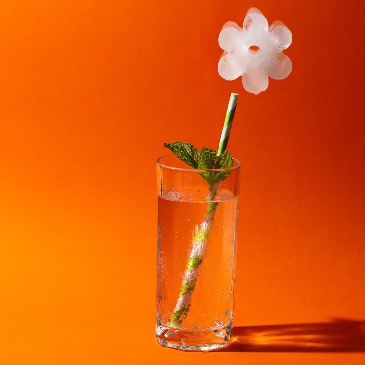 DRINKSPLINKS Retro Daisy Ice Cube Tray. Large Flower Ice Cube Molds.